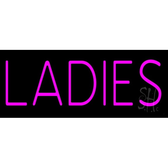 Ladies Restroom LED Neon Sign 10 x 24 - inches, Clear Edge Cut Acrylic Backing, with Dimmer - Bright and Premium built indoor LED Neon Sign for Bar decor.