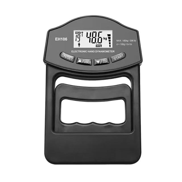 DEBGFS Estbridg Electric Grip Strength Tester 396Lbs/180Kg LED Display Hand Grip Dynamometer Adjustable Gripper Measurement Meter Digital Grip Power Strengthener Exerciser,black