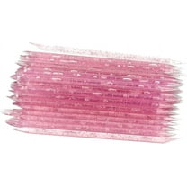 100 Pcs Crystal Cuticle Sticks, Double Heads Cuticle Pushers Sticks Remover, Nail Art Manicure Pedicure Tools (Pink)