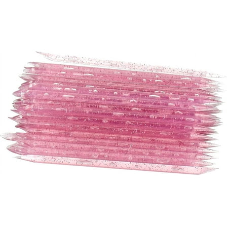100 Pcs Crystal Cuticle Sticks, Double Heads Cuticle Pushers Sticks Remover, Nail Art Manicure Pedicure Tools (Pink)