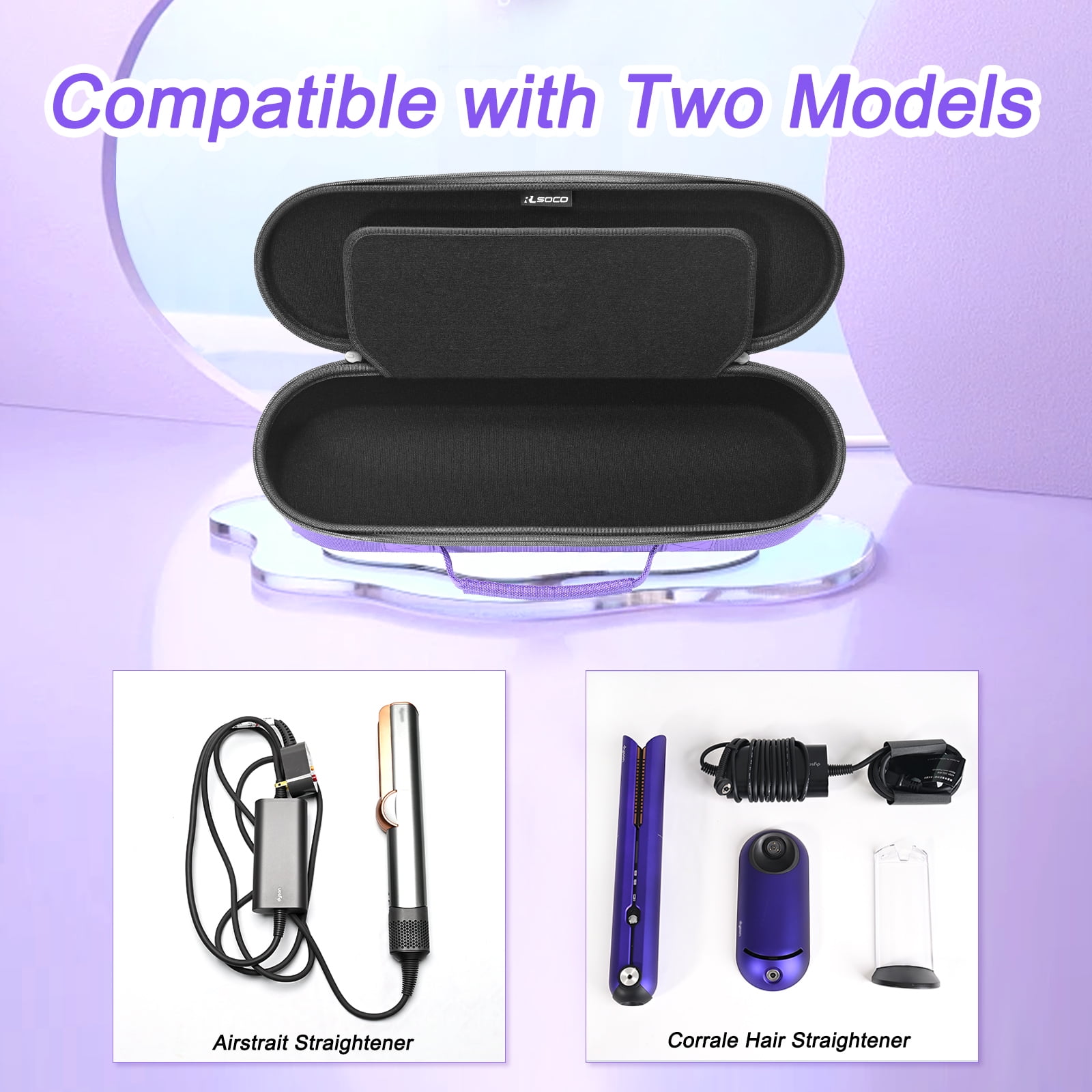 RLSOCO Travel Case for Dyson Airstrait/Corrale Hair Straightener
