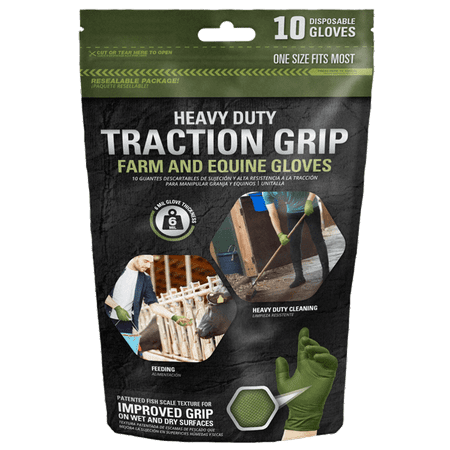 Heavy Duty Traction Grip Farm and Equine Gloves, 10ct