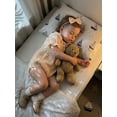thumbnail image 4 of Aojekbee Baby Girl Summer Romper Fashionable Flower Trim Short Bubble Sleeve Smocked Jumpsuit with Headband, 4 of 9