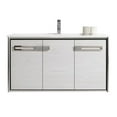 thumbnail image 2 of Fine Fixtures Oakville 42 in. W x 18 in. D x 33 in. H Wall Mounted Bathroom Vanity in Mild Grey Oak with White Ceramic Sink - Chrome hardware, 2 of 8