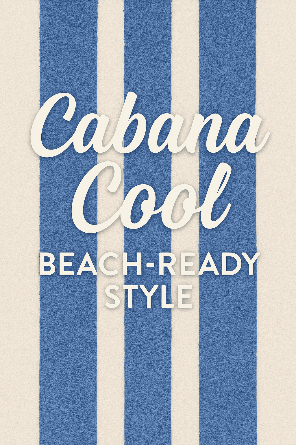 Cabana Beach Pool Spa Towels Striped Blue/White 100% Cotton 30" x 60"