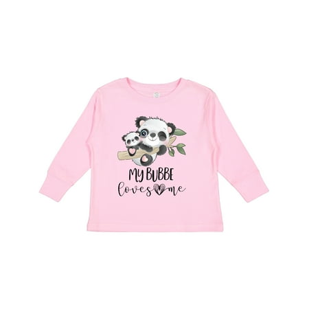 

Inktastic Cute Kawaii Panda My Bubbe Loves Me Boys or Girls Long Sleeve Toddler T-Shirt