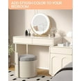 thumbnail image 5 of Vanity Mirror with Led Lights, 19 Inches Touch Control 3 Color 2024 New Dimmable Makeup Mirror, 360°Rotation Round Desk Mirror, Easy to Assemble (Gold), 5 of 8