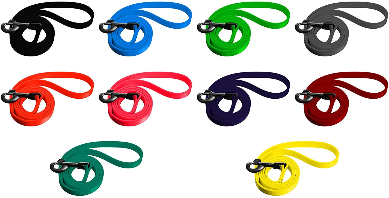 DogLine - Biothane Waterproof Dog Leash Strong Coated Nylon Webbing with Black Hardware Odor-Proof for Easy Care Clean High Performance for Small or Large Dogs(Teal: Width 3/4" | L: 72"(6ft))