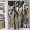 thumbnail image 6 of Orinice Wolves Snow Wildlife Bathroom Decor Set, Colorful Graphic Print Polyester Fabric Fashion Shower Curtain Set with Hooks, 100% Polyester, Waterproof, Easy Installation, Machine Washable 60x72, 6 of 7