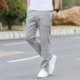 thumbnail image 4 of Men‘s Slim Fit Casual Pants Lightweight Classic Straight Trousers Summer Cotton Stretch Joggers Solid Khaki Pants Male, 4 of 7