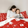 thumbnail image 5 of Manfei Red White Xmas Queen Comforter Set for Children, Merry Christmas Bedding Sets, Happy New Year Festival Bedding Comforter Set, Microfiber Bedroom Decor, Reversible 3 Pieces, 5 of 8