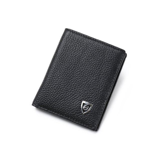 Sonducket Cartera fina de cuero para hombre, tarjetero de estilo Simple clásico pequeño, monedero para hombre, monedas de moda, bolso Carteras Negro