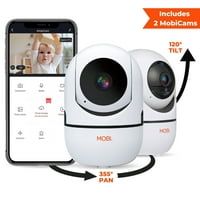 2-Pack MOBI Smart HD Wi-Fi Baby Camera with 2-Way Audio Talk Back