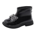 thumbnail image 2 of NOKIO Girls Snow Boots Winter Princess Bow Decor Short Boots, Velvet Lined Back Zipper Non-Slip Soft Sole Cotton Boots, 2 of 9