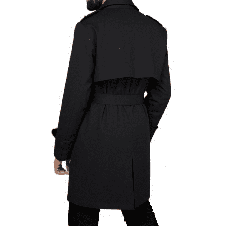 Levmjia Men's Double-Breasted Trench Coat Nylon Spandex Jacket