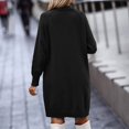 thumbnail image 4 of Lindreshi Fall Dresses for Women 2023 Homecoming Dresses Women's Winter Casual Solid Color Knitted Sweater Long Sleeve Button Dress, 4 of 7