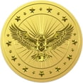 thumbnail image 1 of 100 sellos de certificado de lámina dorada de águila de 2 pulgadas, pegatinas en relieve de lámina dorada de pájaro, etiquetas autoadhesivas en relieve de vida silvestre y estrellas., 1 of 8