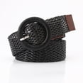 thumbnail image 4 of Black PU Fashion Belt with Retro Round Buckle for Women Dress Decoration 2 Pieces, 4 of 4