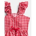 thumbnail image 5 of Kacey Lee Cinched Gingham Bodice Pet Dress for Cats and Dogs, Red, Extra Small, 5 of 7