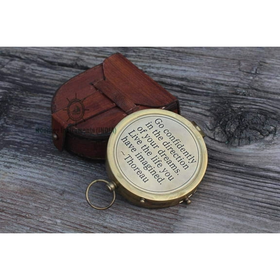 Roorkee Instruments (India) a Nautical Retrodiction House Thoreau Quote Compass…