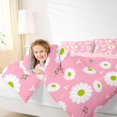 thumbnail image 4 of Feelyou Cartoon Flower Kids Twin Comforter Sets, Pink Groovy Floral Bedding Set, 2 Pieces, 4 of 8