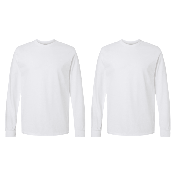 JERZEES Men's Sweatshirt, S, NuBlend Crewneck Moisture-Wicking White Color Pullover Fleece, 2 Pack