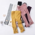 thumbnail image 3 of Promotion! Children Girls Soft Cute Thick Stretchy Solid Color Rabbit Decoration Pants Leggings, 3 of 6