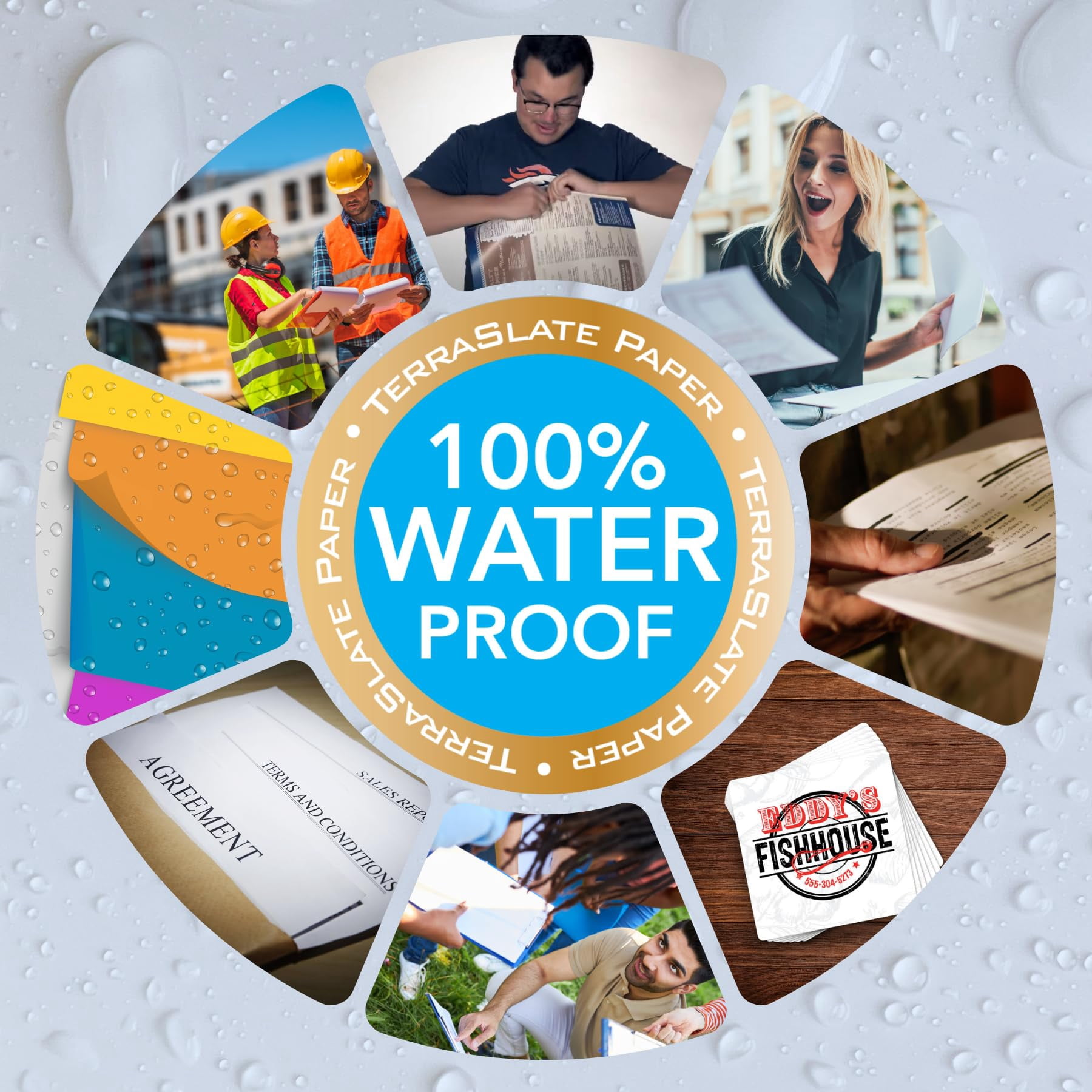 SplashProof Waterproof Paper, 8.5" x 11", 10 Mil, 50 Sheets