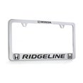 thumbnail image 1 of Honda Ridgeline wordmark Chrome Plated Zinc Metal License Plate Frame Holder wide Bottom Engraved 2 Hole, 1 of 3