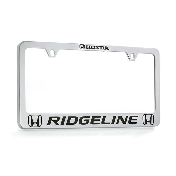 Honda Ridgeline wordmark Chrome Plated Zinc Metal License Plate Frame Holder wide Bottom Engraved 2 Hole