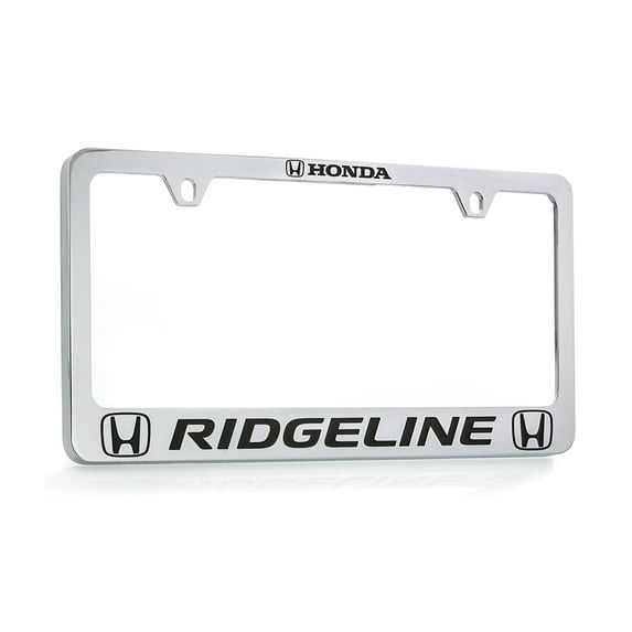 Honda Ridgeline wordmark Chrome Plated Zinc Metal License Plate Frame Holder wide Bottom Engraved 2 Hole