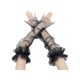 thumbnail image 1 of INSPIRAR CHIC Guantes sin dedos de malla con mangas de tul rizadas para mujeres, 1 par, negro, talla única, 1 of 6