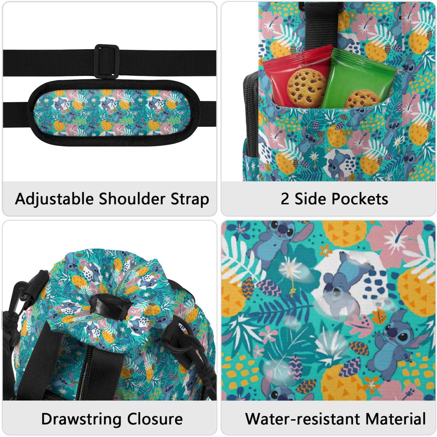 Insulated Cartoon Water Bottle Carrier Bag Sleeve with Strap Crossbody for 20/24/32/40oz Tumbler,Cartoon Movie Water Bottle Holder Sling Bag with Pocket Gifts for Women Men Adults