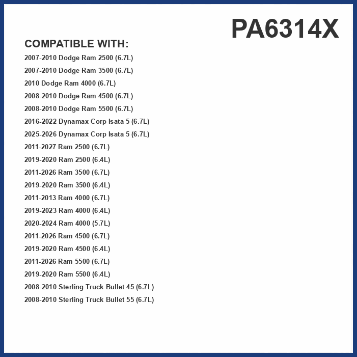 HIGHFLOW High Performance, Pre-Oiled Disposable Engine Air Filter PA6314X | Fits 2011-2025 Ram 2500, 3500, 2011-2024 5500, 4500, 2020-2024 4000, 2007-2010 Dodge Ram 2500, Ram 3500