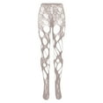 thumbnail image 4 of Xijirk Women Large Cutout Floral Mesh Fishnet Footed Pantyhose High Stretch See Through Hosiery Tights for Club Evening Party Punk Dating Outfit Wear,Grey,One Size, 4 of 4