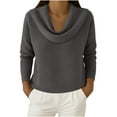 thumbnail image 3 of Women's Casual Long Sleeve Pullover Sweatshirt Hoodie Top for Loungewear Streetwear and Travel Outfits Fashion Essential Gift for Women | CSEONE,Gray XL, 3 of 9