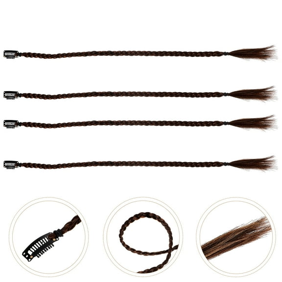 Raindrops Braided Ponytail Extension for Black Women with High Temperature Fibers Light Brown 4 Pieces