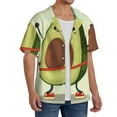 thumbnail image 4 of Fotbe Avocado1 print Short Sleeve Button Down Shirts for Men Casual Summer Beach Wrinkle Free Shirt-Small, 4 of 7