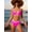 Pink, variant on Women's Triangle Bikini Set Adjustable Spaghetti Straps Two-Piece Swimsuit