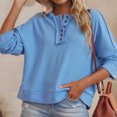 thumbnail image 3 of Sudadera Estilo deportivo Sudadera con capucha y manga Dolman Traje de vacaciones para mujer de corte holgado (Azul L) Cgtredaw Azul T L para Mujer, 3 of 5