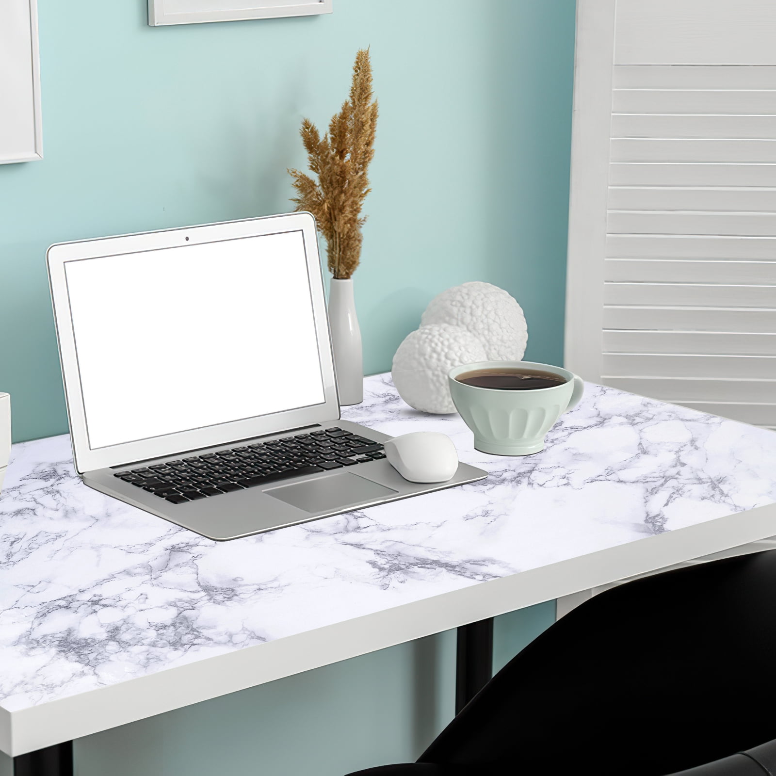 Arthome Marble Paper,11.8x100 inch Self Adhesive Wallpaper Waterproof Gloss PVC Vinyl, Oil Proof,White/Gray Granite Paper,Marble Vinyl Paper for Furniture Cover Surface,Countertop,Kitchen,Shelf Liner