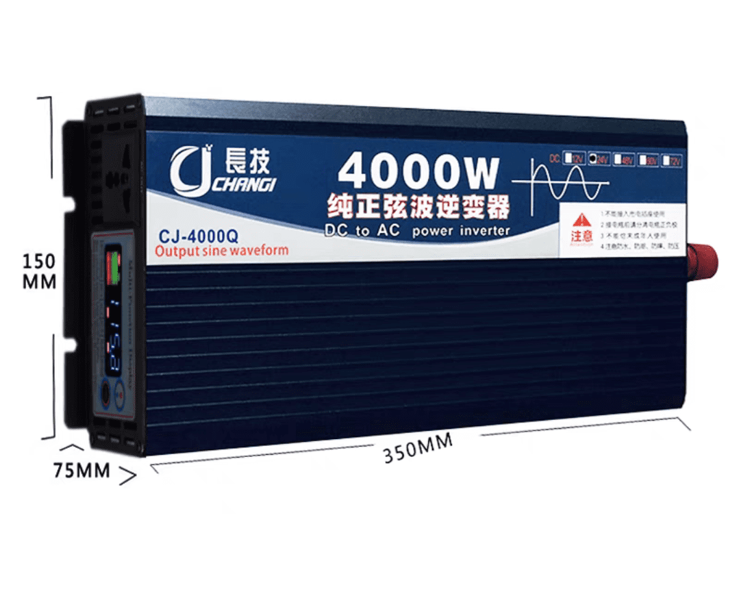 SHANNA Power Inverter 4000W DC12V/24V/48V to AC 110V Pure Sine Wave Solar Converter For Home RV Truck Outdoor Camping