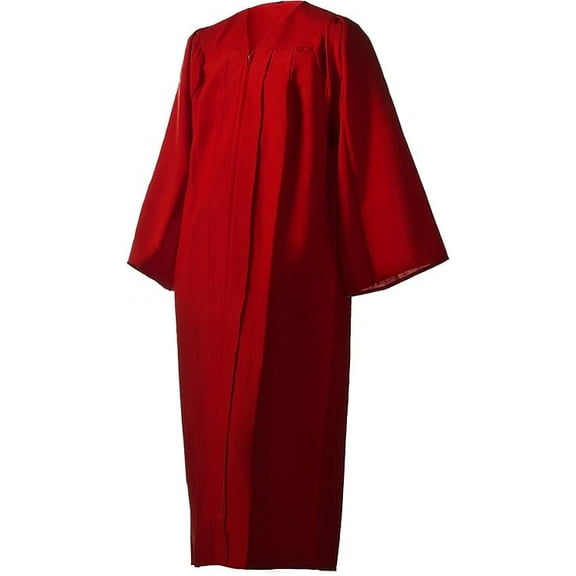 Honors Graduation Academic Gown (Red, Matte, Size 48 Plus)- Unisex - for heights (5'3" - 5'5", over 210 Ibs)