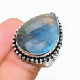 thumbnail image 2 of Natural Labradorite Gemstone Handmade 925 Sterling Silver Ring Size 7, 2 of 2