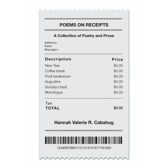 Poems on Receipts: A Collection of Poetry and Prose, (Paperback)