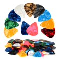 thumbnail image 1 of Púas de guitarra PEASUG 120 unidades de celuloide colorido de 0,46 mm, 0,71 mm, 0,96 mm, 1 of 7