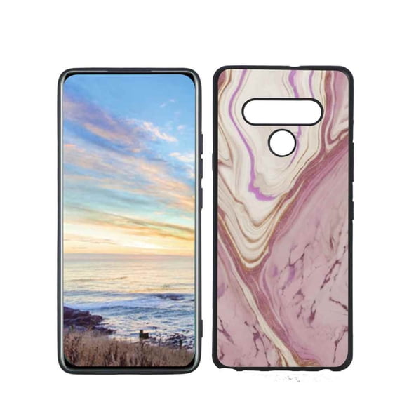 Compatible with LG Stylo 6 Phone Case, Marble-Pink-Purple-Blue-Blush Case Men Women, Flexible Silicone Shockproof Case for LG Stylo 6