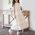 thumbnail image 6 of Tween Girls Casual Solid Neck Tiered Dress Sleeveless Ruffle Long Summer Daily Wear for 4-16Y, 6 of 6