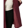 thumbnail image 5 of Agnes Orinda Women's Plus Size Coat Stand Collar Double Breasted Trendy Winter Coats Jackets with Pockets 1X Burgundy, 5 of 6
