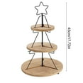 thumbnail image 3 of Virelaxpo Christmas Tree Shaped Three-Tier Cake Stand, Wooden Decorative Tray for Holiday Parties and Gatherings, Festive Serving Platter for Cakes Cookies and Treats, 3 of 6